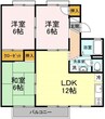 エントピア新保Ｂ 3LDKの間取り