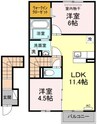 M・K3 2LDKの間取り