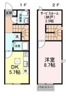 ダンデライオンＣ 1DK+Sの間取り