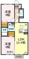 ラウレア福田　B棟 2LDKの間取り