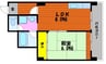 岡田ビル 1LDKの間取り