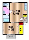 CASA福浜西 1LDKの間取り