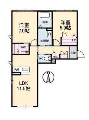 間取図 メルベーユ　モモ