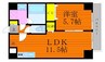 ピュアコート医大南 1LDKの間取り