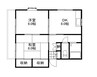 リバーサイド花里Ｃ棟 2DKの間取り