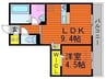 イヴェール 1LDKの間取り