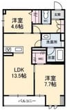 クラリティN 2LDKの間取り