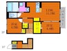 フルール 2LDKの間取り