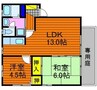 カサデヒラソル 2LDKの間取り