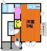 タウンコートB棟 1Rの間取り
