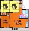 エレガンス西市　G 3LDKの間取り