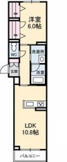 メゾンルララ　西古松 1LDKの間取り