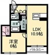 プロヌーブ大福 1LDKの間取り