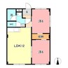 虫明第ニマンション 2LDKの間取り
