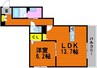 シャーメゾンルッカ 1LDKの間取り
