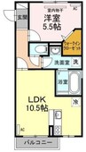 メゾン　エミグラント　Ａ棟 1LDKの間取り