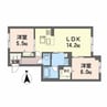ラ・パルテール旭川　　11番館 2LDKの間取り