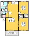 サンフラワーＢ 2LDKの間取り