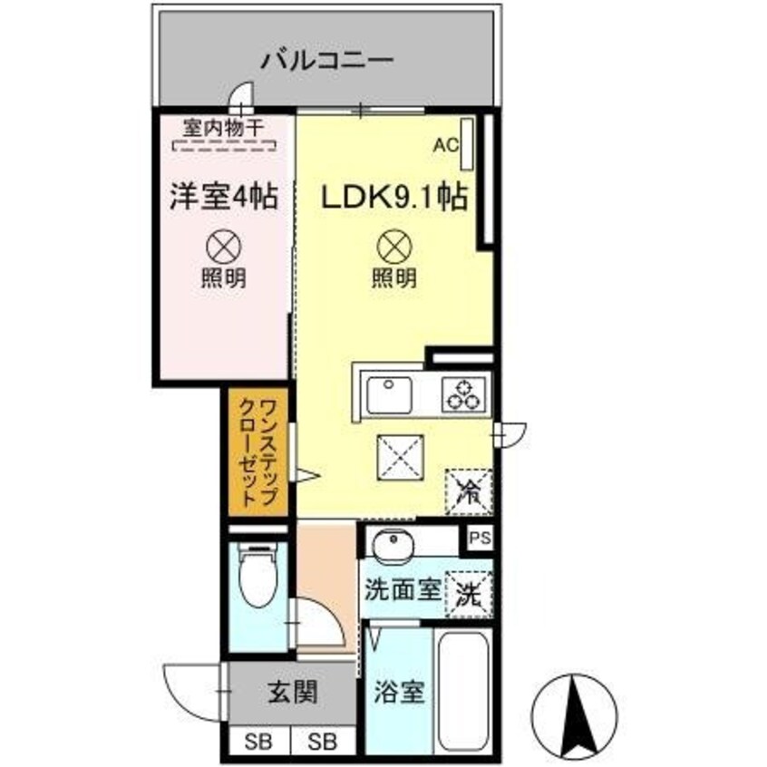 間取図 D-ROOM大元駅前