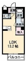 アンシャンテ厚生 1Kの間取り