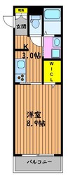 ヴァンベール京山 1Kの間取り