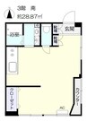 久世ビル 1Rの間取り