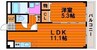セレ　グレージュ 1LDKの間取り