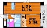 サウスイン奥田 1LDKの間取り