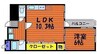 パルロイヤル東島田 1LDKの間取り
