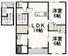 ベルリード今在家Ａ棟 2LDKの間取り