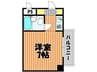 アルファ富田町 1Kの間取り
