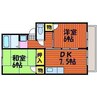 サンサリーレ西川原 2DKの間取り