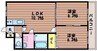 ホワイトストーン白石 2LDKの間取り