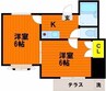 ロワール青江 2Kの間取り