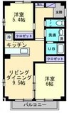 リーフミナン 2LDKの間取り