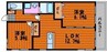 フォブール中仙道　Ｂ棟 2LDKの間取り