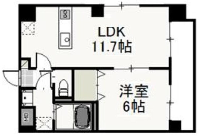 間取図 エルベ瓦町