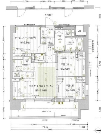 間取図 プレサンス ロジェ 岡山駅元町