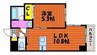 エスコパークヒルズ問屋町 1LDKの間取り
