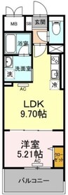 TWIN TOWERS AZUKI 1LDKの間取り