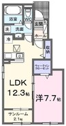 ハーレー　岡山Ⅲ 1LDKの間取り