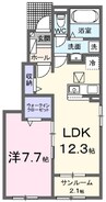 ハーレー　岡山Ⅲ 1LDKの間取り