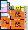 エスポアール　Ｂ棟 2DKの間取り
