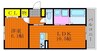 D-room浜野南　B棟 1LDKの間取り