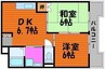 ハイツ岡本 2DKの間取り