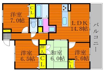 間取図 リビンコート問屋町ウエスト