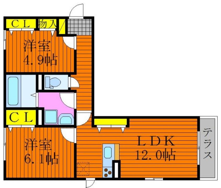 間取図 シャトル春水　Ｆ棟