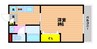 アーバンネット新屋敷 1Kの間取り