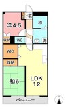 厚生町クラウンズマンション 2LDKの間取り