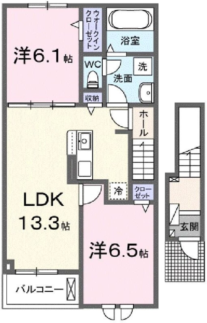 間取図 ハーレー　岡山Ⅰ